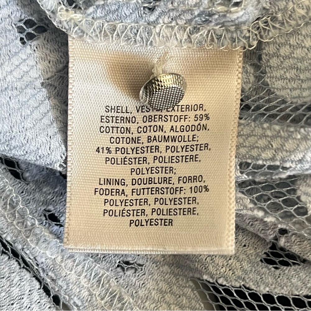 HD in Paris Anthropologie Blue Sheer Lace‎ Top SZ XS A-Line Fairy Whimsical 34” - Picture 12 of 13